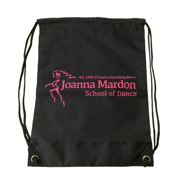 Shoe Bag Joanna Mardon School of Dance logo Flat Pink