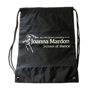 Shoe Bag Joanna Mardon School of Dance logo Flat Silver