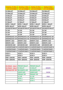 Joanna Mardon School of Dance - Dance To The Music 2026 - Performance List - Classes